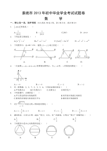 2013湖南娄底中考数学试题