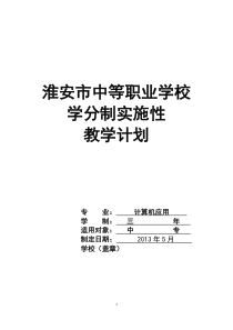 2013计算机应用教学计划(实施)