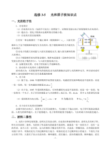 2015年高考选修3-5光和原子核必背知识点