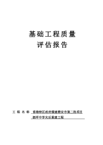 基础工程质量评估报告全套