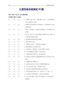 九型人格自我测试99题