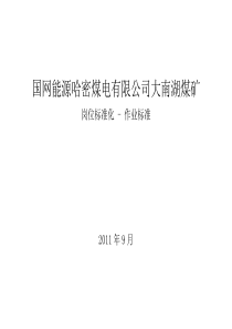 煤矿企业岗位标准化作业标准