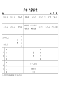 新版护理工作量统计表