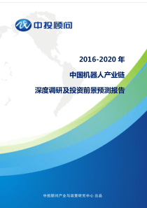 2016-2020年中国机器人产业链深度调研及投资前景预测报告