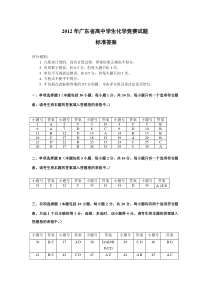 2012年广东省高中学生化学竞赛试题