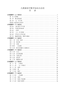 精华—初中数学知识点总结(人教版)