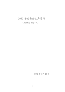 2012年度安全生产工作总结