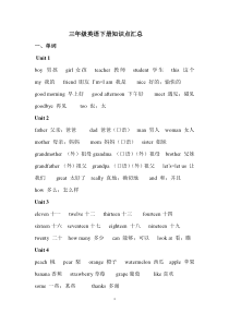 人教版三年级英语下册知识点汇总