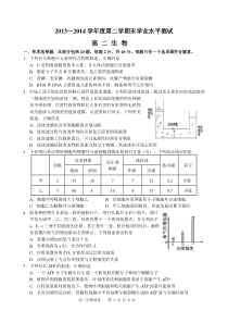 2013～2014学年度第二学期末学业水平测试