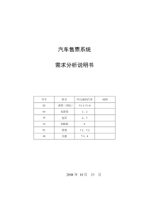 汽车售票系统_需求分析说明书