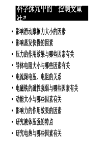 2014中考物理复习专题科学探究中的“控制变量法”课件(32张ppt)