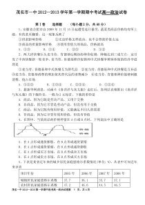 2012茂名一中高一政治期中试题(含答案)