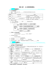 2014届高考地理(人教版全国)一轮复习教学案必修2第6章人口的变化第2讲人口的空间变化