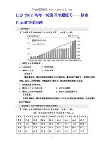 2012高考二轮复习专题练习--城市化及城市化问题