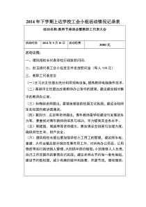 2014年上达学校工会小组活动情况记录表