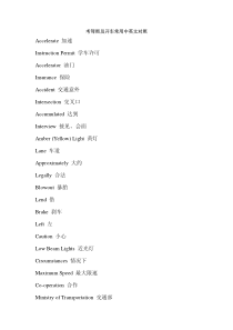 汽车常用缩略语