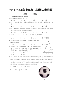 2013-2014年华东师大版七年级数学下册期末考试题