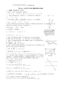 2013—2014学年新版北师大版八年级上期数学期末复习试题