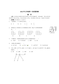 2013中考数学预测题及答案