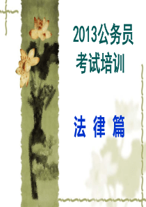 2013公务员培训-法律篇-法理