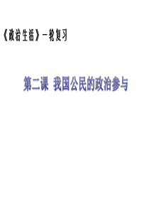 2015-2016一轮复习第二课我国公民的政治参与.