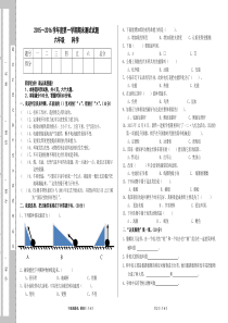 2015~2016学年度第一学期六年级科学期末试题