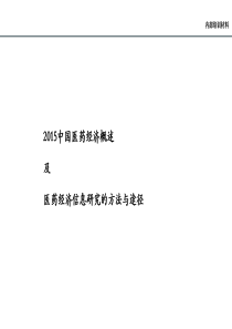 2015中国医药经济概述及医药经济信息研究的方法与途径.