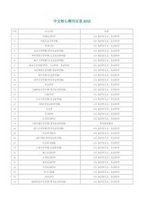 2015中文核心期刊目录(最全)