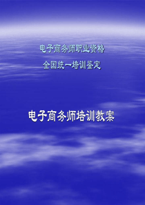 【培训课件】电子商务师培训教案