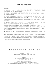 2011经济法学作业答案