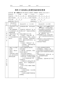 16开三版急性ST段抬高心肌梗死临床路径表单918