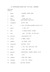 2011高考英语选修六至选修八词组词汇大总结(人教新课标)