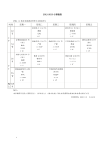 2012-2013第二学期班级课表(新)