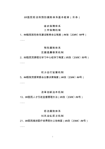 1医院惩治和预防腐败体系基本框架目录(医院模板)