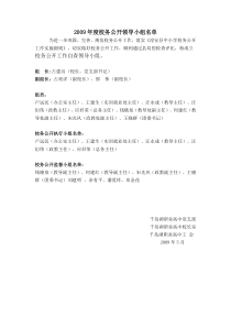 2009年度校务公开领导小组名单