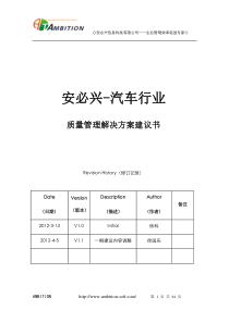 汽车行业QIS质量管理解决方案建议书