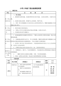 小学三年级下册品德课程纲要