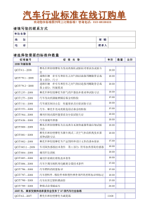 汽车行业标准在线订购单