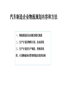 汽车行业物流规划方法