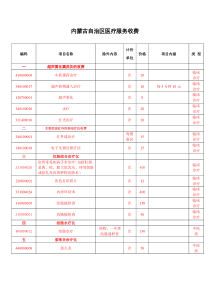 西藏自治区医疗服务收费项目