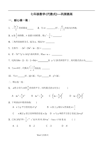 七年级数学《代数式》习题(含答案)