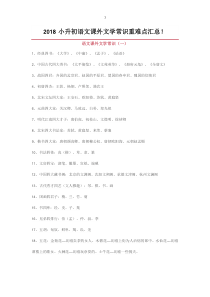 小升初语文课外文学常识重难点汇总