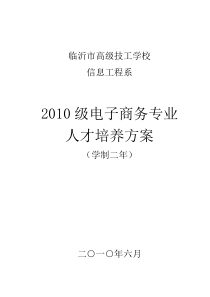 2010级电子商务专业人才培养方案