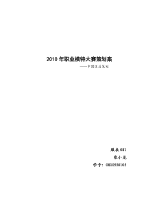 2010职业模特大赛策划书