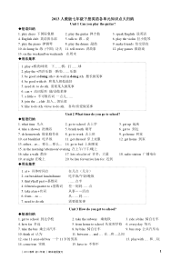 (print)新版人教版七年级英语下册各单元知识点汇总