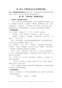 2010高考历史课标对应考点冲刺与回归教材中国传统文化主流思想的演变