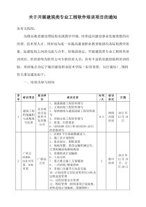 (准确)关于开展建筑类专业工程软件培训项目的通知