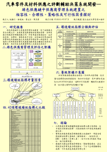 汽车零件及材料供应之评断辅助决策系统开发