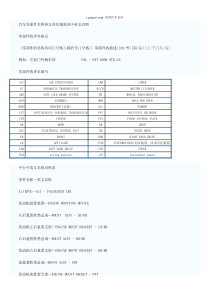 汽车零部件名称英文译名规则及英文对照