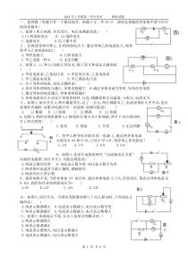 2011八年级物理下册第一学月测试题